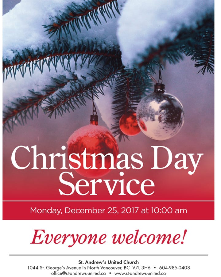 Christmas Day Service at St. Andrew’s United Church North Vancouver