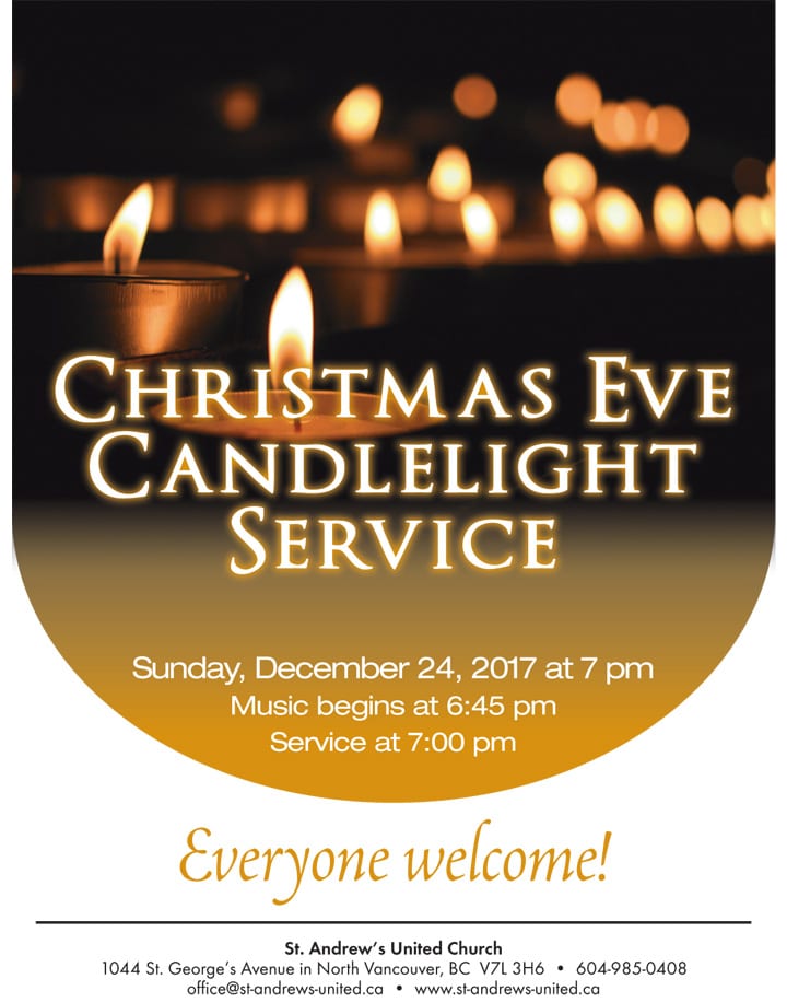 Christmas Eve Candlelight Service at St. Andrew’s United Church North Vancouver