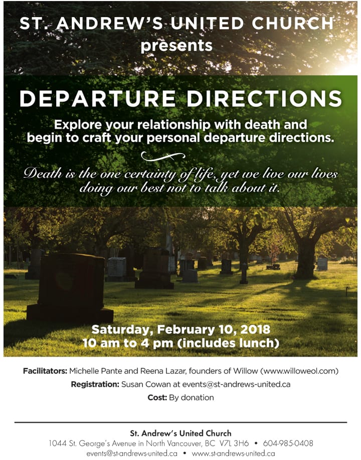 Departure Directions Workshop at St. Andrew’s United Church North Vancouver