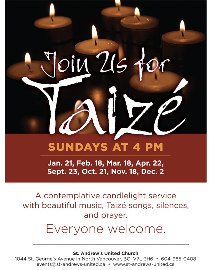 Taizé Contemplative Service at St. Andrew’s United Church North Vancouver