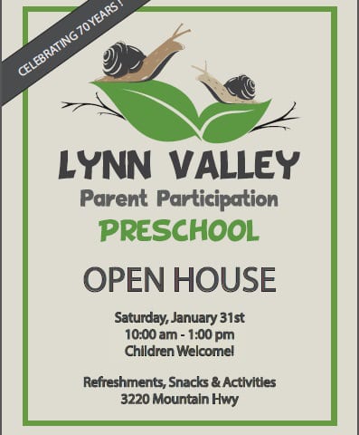 Lynn Valley Parent Participation Preschool Open House