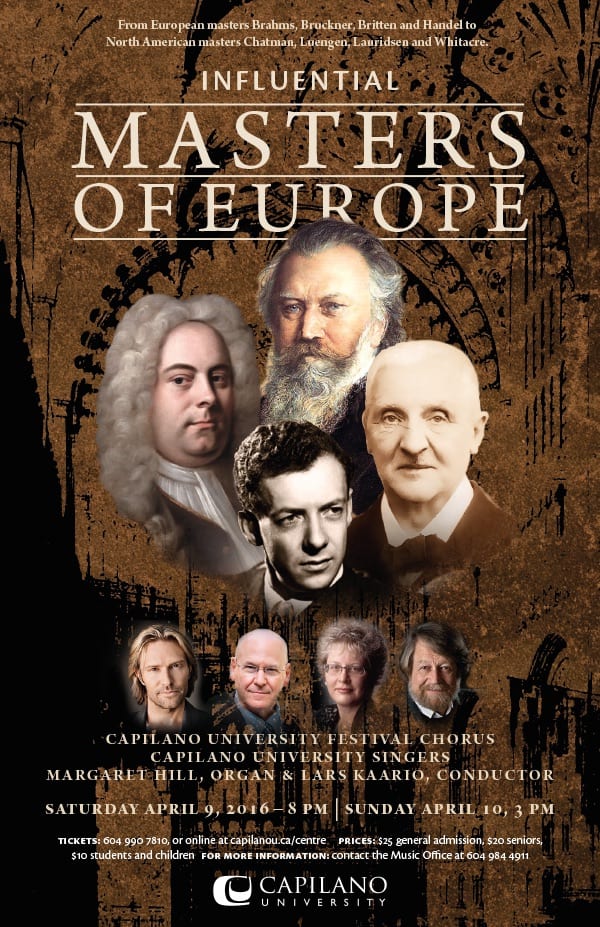 Influential Masters of Europe at the BlueShore Financial Centre for the