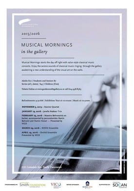 Musical Mornings in the Gordon Smith Gallery of Canadian Art North Vancouver