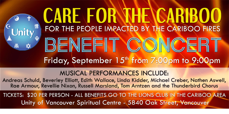Care For The Cariboo Benefit Concert at the Unity of Vancouver Spiritual Centre