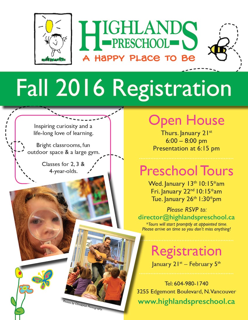 Highlands Preschool – Registration Info Night